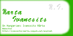 marta ivancsits business card